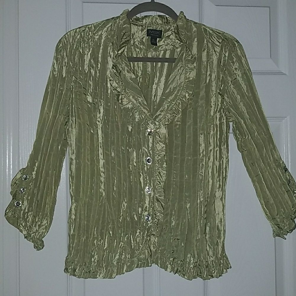 MSK Petite crinkle top. Sz. PL NWOT